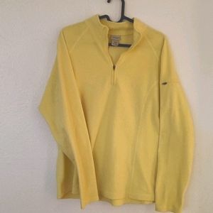 L.L.Bean sweater fleece quarter-zip yellow